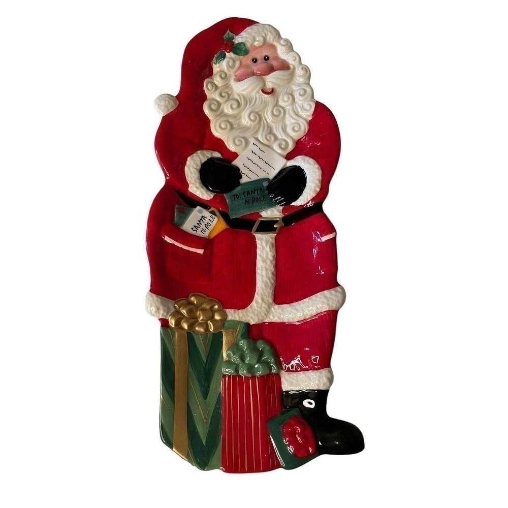 Fitz & Floyd Santa Claus Christmas Cookie Cheese Serving Platter